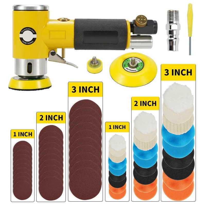 Mini 2 / 3Inch Air Sander Pneumatic Polisher Grinder Buffer