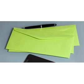 #9 Colored Envelopes - Business, Invitation, Documents, Legal Letter, Envelope, Cute For Gift Notes/Decorations - Color Starburst Bright Lime - Non Window Return Envelopes - 50 Pack