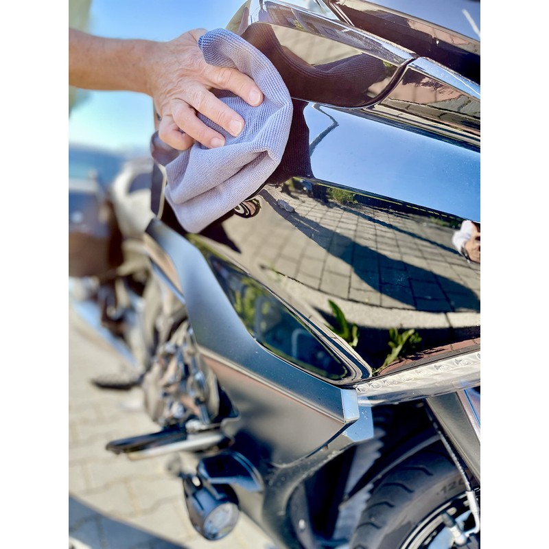 Glart 42AAM Set of 2 Microfibre Cloths Anthracite for Motorcycle