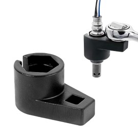 Offset Oxygen Sensor Socket, 3/8 Inch Drive by 7/8 Inch 22mm Oxygen Sensor Socket Remover, Offset Wrench with Wire Gate Accesses Sensors from Side for Most Vehicles