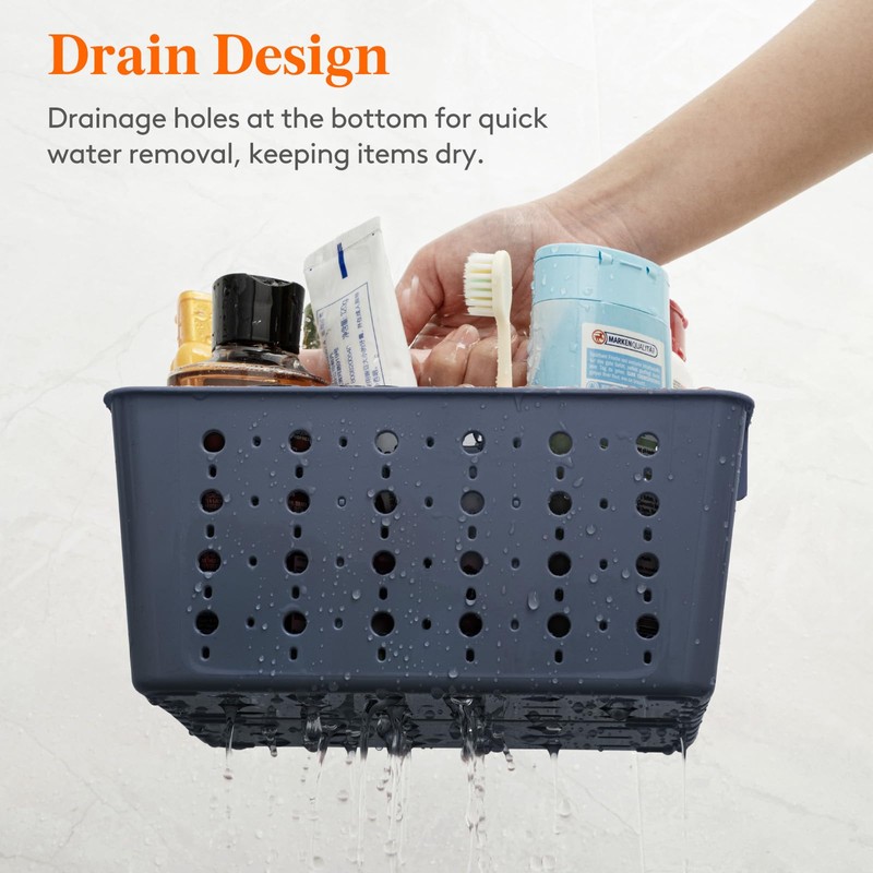 Lifewit Portable Shower Caddy with Handle, 2 Pcs Plastic Shower
