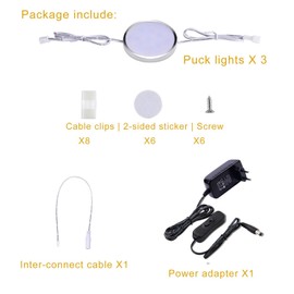 LABOREDUCER Unterbauleuchte Küche LED 3 Stück,Schrankleuchte Regalbeleuchtung Kleiderschrankleuchten mit Schalter und Stecker,Schrankbeleuchtung für Küche,Schrank (Warmweiß2700K)