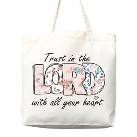 Faithful Christian Eco-Friendly Canvas Tote Bags - Inspirational Religious Totes, Bible Verses, Cross Designs, Church Gifts, Reusable Shopping Bags, Sustainable Carry-All (Tote Bag + Matching Pouch)