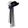 COSDREAMER Women Victorian Dome Hat Long Lace Rose Flower Black