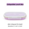 Ecomorning Collapsible Silicone Lunch Box with Lid and Spork, Leakproof