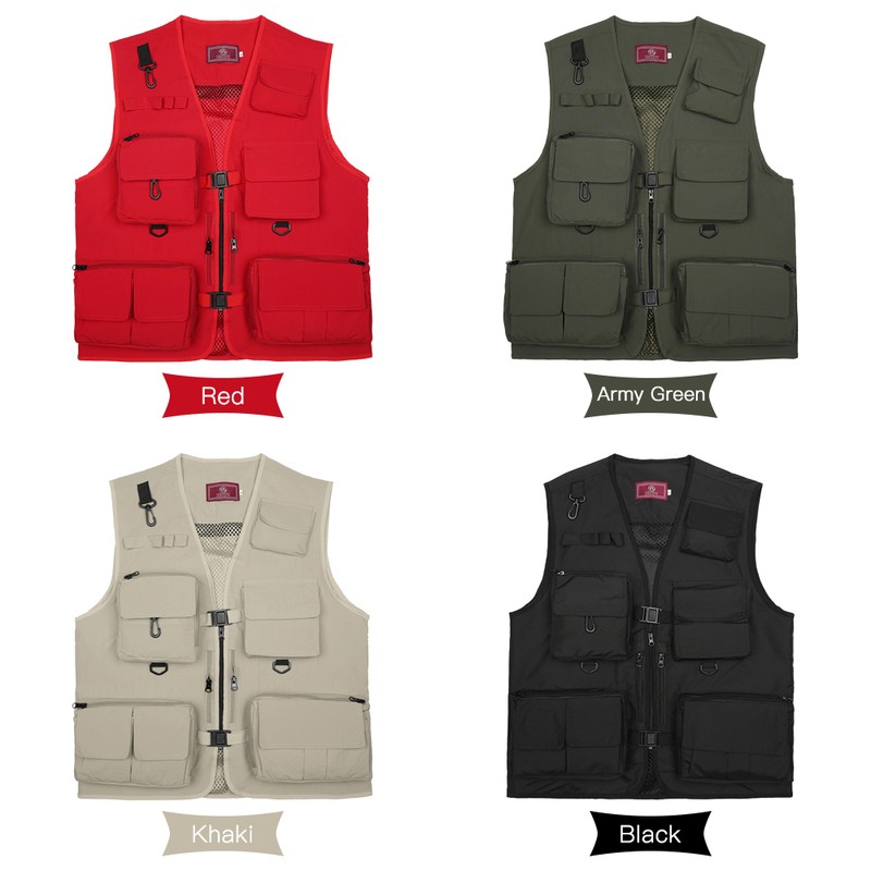 Fishing Photography Vest Summer Multi Pockets Mesh Jackets Quick Dry