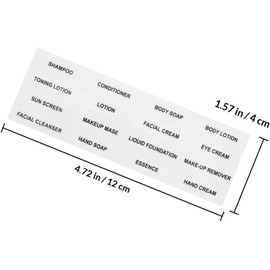 Etiquetas Impermeables Transparentes para Botellas, 12 Hojas de Pegatinas para Organización de Artículos de Aseo de Viaje, Etiquetas de Silicona Pequeñas para Frascos de Champú