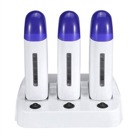 Calentador de Cera Roll-on, Cartucho de Cera Rodillo Depilatorio Calentador de Cera Eléctrica Calentador Encerado Para Belleza Máquina de Depilación Corporal Para Mujeres Y Hombres (US-Triple)