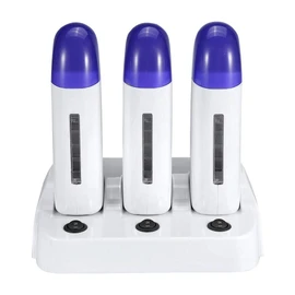 Calentador de Cera Roll-on, Cartucho de Cera Rodillo Depilatorio Calentador de Cera Eléctrica Calentador Encerado Para Belleza Máquina de Depilación Corporal Para Mujeres Y Hombres (US-Triple)
