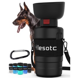 lesotc Dog Water Bottle, Portable Dog Water Dispenser, Leak Proof Dog Travel Water Bottle, Squeeze Pet Water Bottle for Walking On The Go, Dog Hiking Accessories for Outdoor, Hiking, Travel