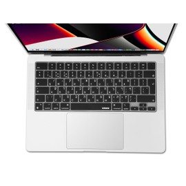 XSKN Silicone Keyboard Cover Skin for MacBook Pro/Air with Touch ID 14.2" 16.2" 13.6" 15.3" Model No: A2442 A2779 A2918 A2992 A2485 A2780 A2681 A2941 (EU Layout, Hebrew Language Black)