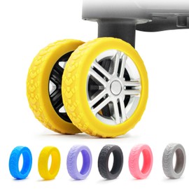 GBHSCLKA 8 Pack Luggage Wheel Covers Silicone Silent luggage wheel suitcase wheel covers protector covers Cover for Carry-on Luggage with Spinner luggage compartment wheel protection cover (yellow)