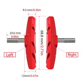 CNCLOL Bike V Brake Pads, Bicycle V Brake Blocks，55/70mm Brake pads.Red