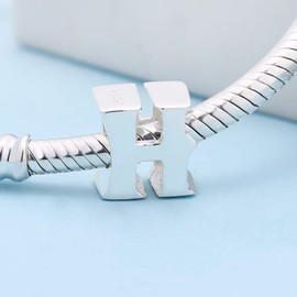 SOUKISS Abalorio de Alfabeto de Plata de Ley 925 auténtica con Letra Inicial A-Z para Regalos de Navidad para Madres