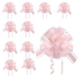 RJFUJP 10 Pcs Pink Bows for Gift Wrapping, Bows For Gift Wrapping, Big Bow For Present, Pull Bows for Presents and Hampers, Large Pink Bow for Christmas, Birthdays and Special Occasions
