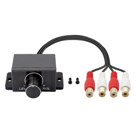 XMSJSIY - driver universal de nivel RCA, amplificador de audio para coche, ajustador de audio RCA, control de volumen y cable para coche, motocicleta, altavoces de cine en casa