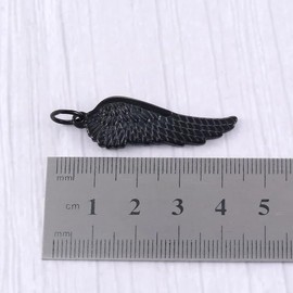 Collar Dije Ala De Angel Proteccion Acero Inoxidable Colores (Negro)