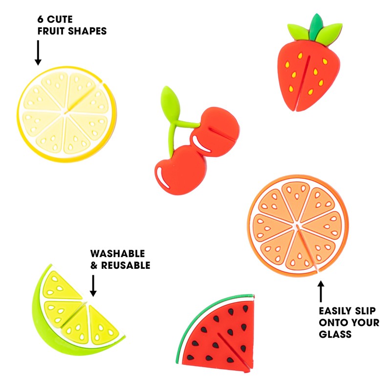 All Around The World Fruit Glass Marker, Multi-Colour, One Size