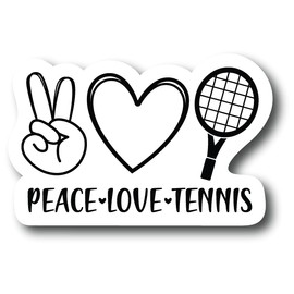 Peace Love Tennis | 5 X 3 inch | Waterproof Decal Sticker | Auto Car Truck Window Wall Laptop Skateboard | PLS1034