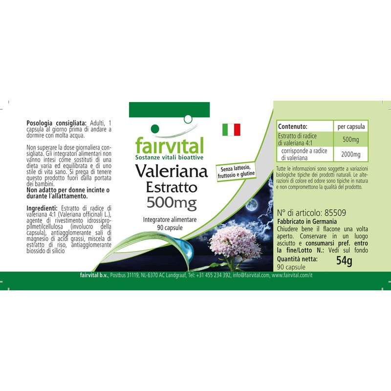 Fairvital Valerian Extract Capsules – 90 Capsules – High Dose