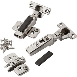 Half Overlay Mini Blum 26mm 90° Clip-On Frameless Overlay Hinges, Pair