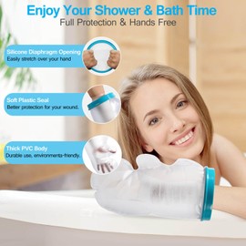 UpGoing Waterproof Hand Cast Covers for Shower Bath, Adult Watertight Wrist Protector Resuable Wound Bandage Sleeve Bag for Broken Hand, Fingers, Surgery, Burns[2025 Upgrade]