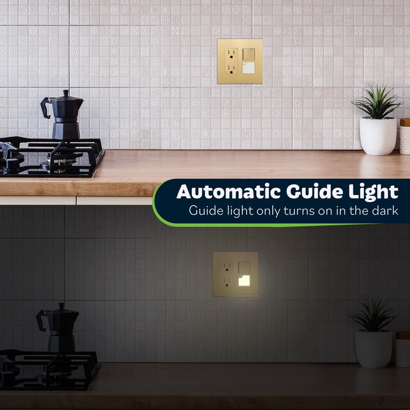 TOPGREENER 3-Way Decorator Switch with Guide Light, Gold