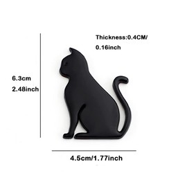 YSY 2Pcs 3D Cat Shape Logo Animal Car Emblem Motorcycle Sticker Truck Label Emblem Car Badge Styling Decoration Car Accessories(A) (3D Cat, Black)