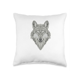 Cute Wolf Nature Ironic Quotes Wolf Puristic Design Wildlife Adventures Throw Pillow, 16x16, Multicolor