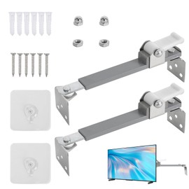 2 Pieces TV Seat Belts Metal Furniture Tilt Lock Set, Adjustable TV Anchors for Baby Protection to Prevent Tilt Forward or Backward for TV, Office, Cupboard (8.6-14.1 Inch)