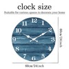 XFM Blue Wall Clock 24 Inch Farmhouse Wall Clocks Battery