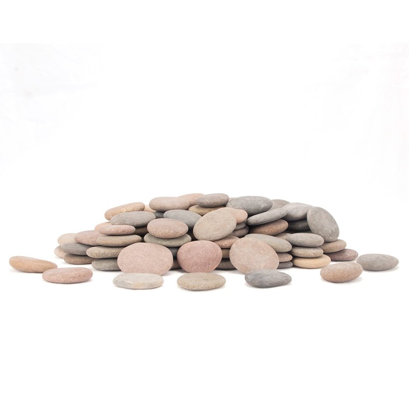 BLXQI 232-240 PCS Craft Rocks, 1.3"-2.2" Round Grey Rocks, 18