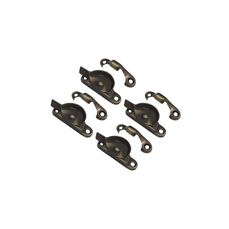 QCAA Zinc Die Cast Window Sash Lock, Antique Brass Brushed,