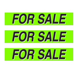 Car Dealer Vinyl Windshield Slogan Stickers - 3 Dozen (36 Piece) Chartreuse Window Sign Stickers for Car Lots (for Sale)