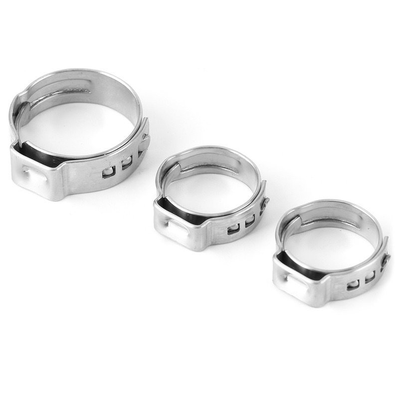 42pcs Stainless Steel Cinch Clamps Rings Single Ear 1/2in 3/4in