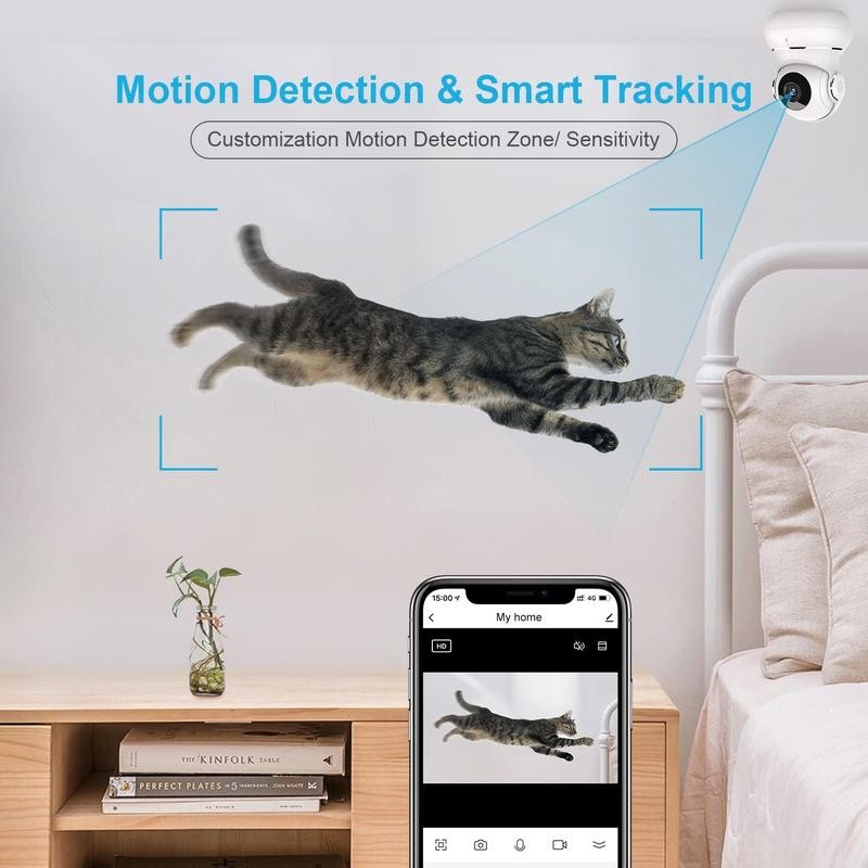 Litokam 2K Indoor Camera: 360° Pan/Tilt Home Security for Pets,