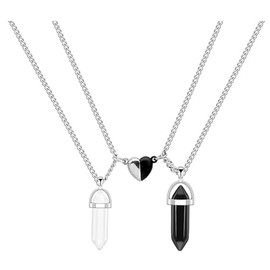 GIGB PBDK Crystal Necklaces for Women,Rhinestone Gemstone Pendant Necklace Couples Matching Necklace Spiritual Energy Healing Hexagonal Pendant Necklace Jewelry Gifts (C)