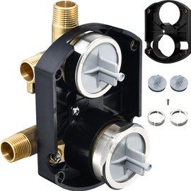 R22000-WS Integrated Shower and Diverter Valve for DT 3 or 6 Setting Custom Shower Valve, Brass Consctructed (with Screwdriver Stops)