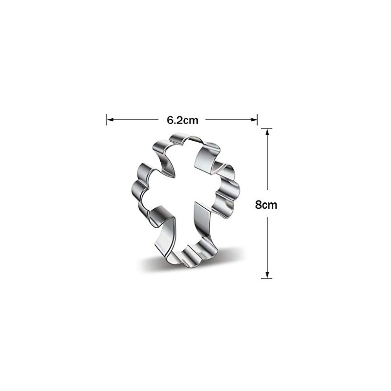 Aeyistry 3 Pcs Different Shapes Stainless Steel Cross Cookie Cutter,Easter