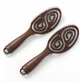 Easy Hair Care Volume Up Hair Brush 2-Piece Set (Brown) DP68845