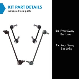 TRQ Sway Bar Stabilizer Link Set Front & Rear Compatible with 2019-2022 Nissan Altima