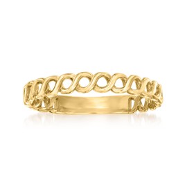 Canaria 10kt Yellow Gold Curb-Link Ring. Size 9