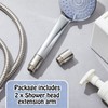 Amylove 2 Pcs Shower Head Extension Arm Stainless Steel Shower