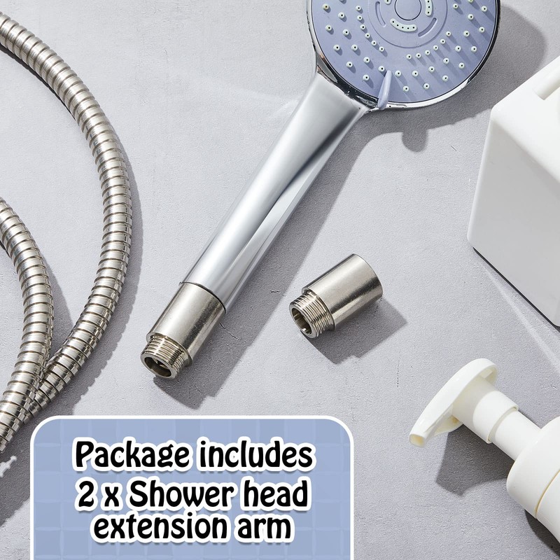 Amylove 2 Pcs Shower Head Extension Arm Stainless Steel Shower