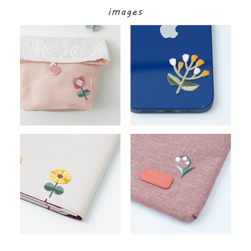 10.H10810 Pure Wool Seal & Iron Patch, Retro Flower, Embroidered