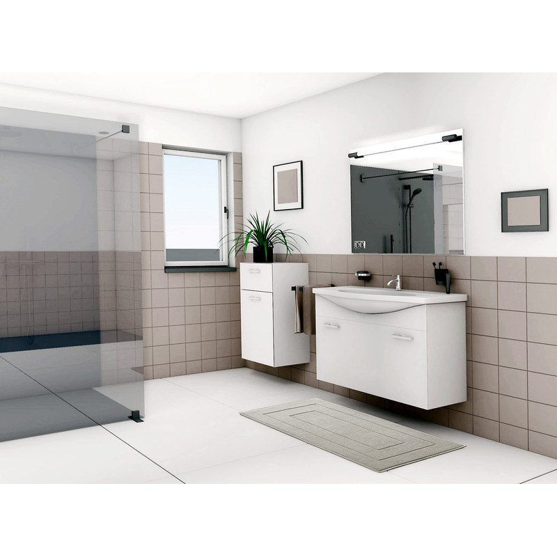 Lashuma Shower Mat Quick-Drying Grey Pebble London 50 x 90