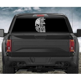 16" Spartan Helmet #5 American Flag Distressed Car Sticker Truck Window Vinyl Decal Color: Matte Black