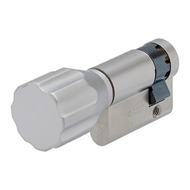ABUS Knob Half Cylinder 10/K35 - Half Cylinder with Round Knob for Locking without Key, Silver