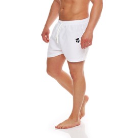 Gennadi Hoppe Men's Swimming Shorts Short Swimming Trunks Beach Shorts Board Shorts Swimming Trunks, White (white), XXL