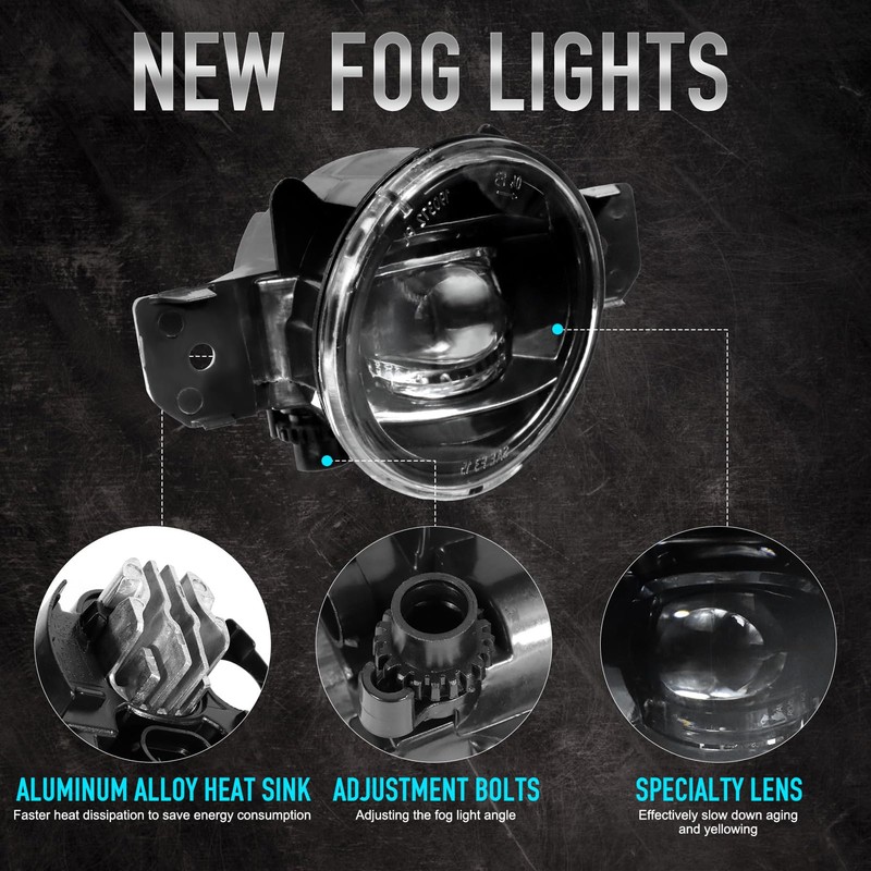 AutoGlow 2pcs LED Fog Lights Compatible with 2013-2016 for Nissan